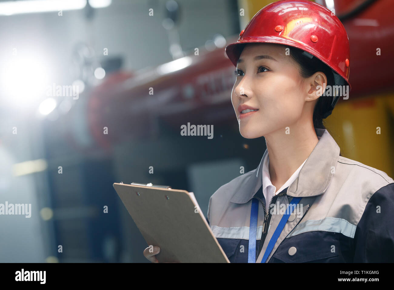 Technicians work in a factory Stock Photo Alamy