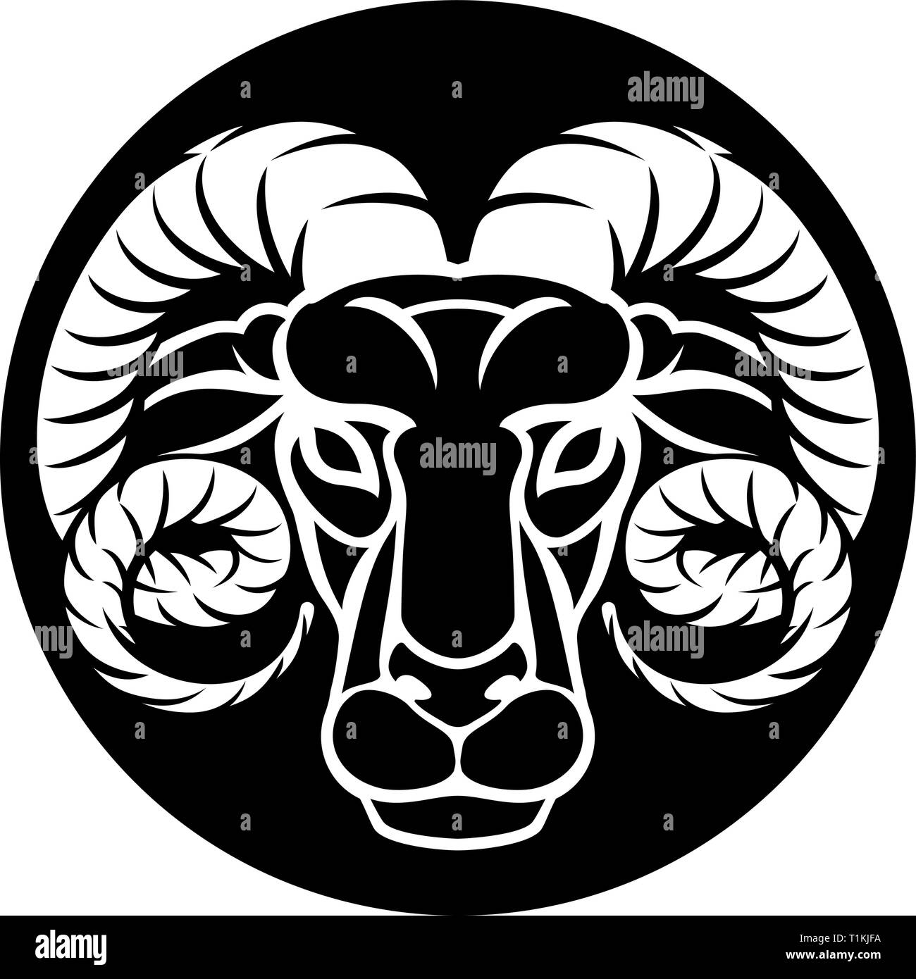 Ram Aries Zodiac Horoscope Sign Stock Vector