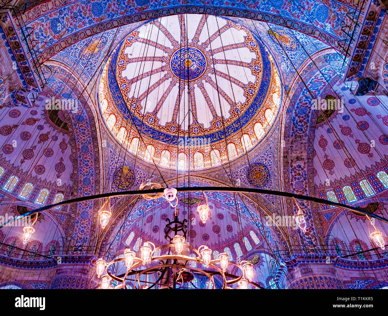 Interior Of The Blue Mosque With Beautiful Architectural