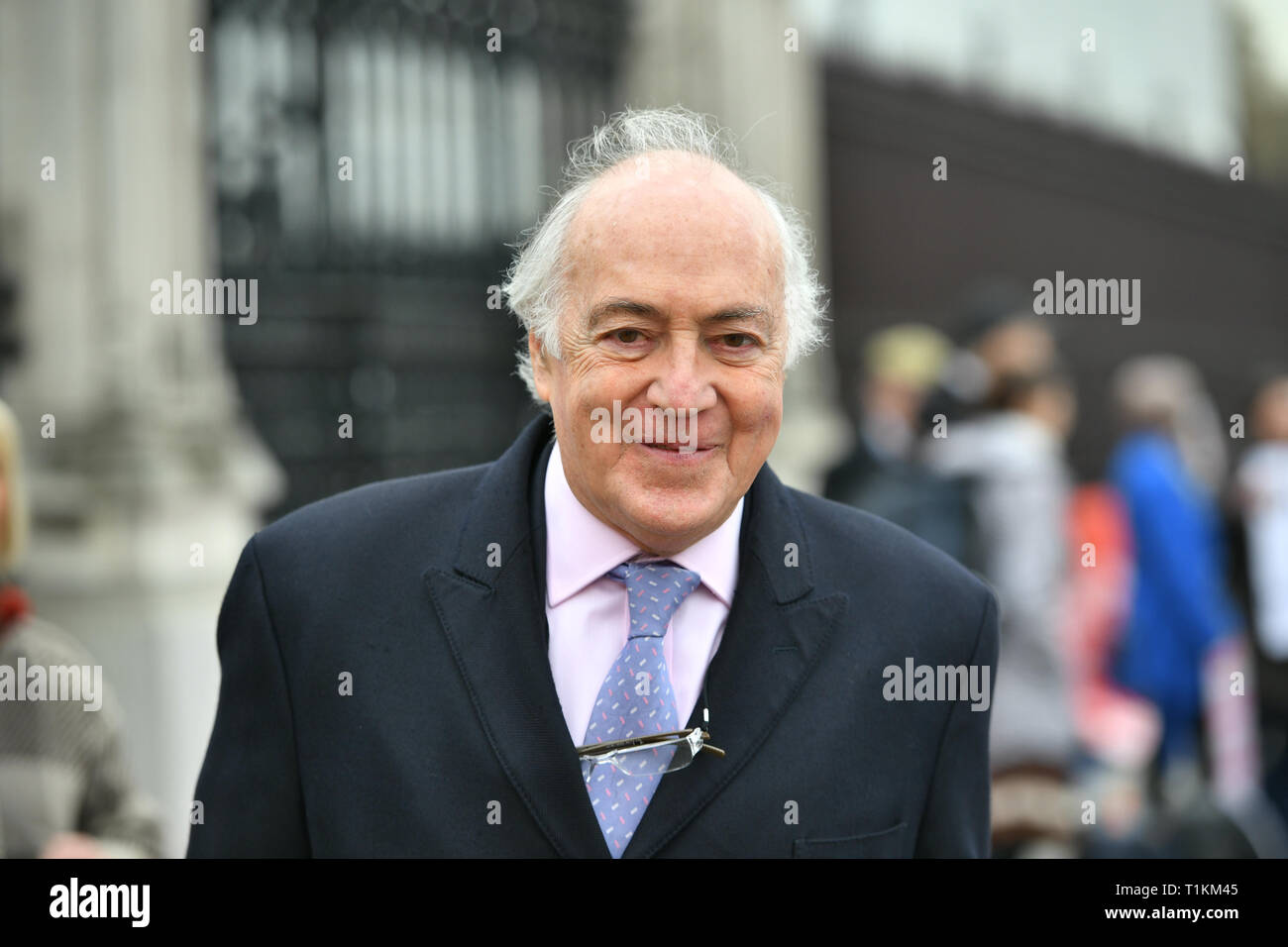 Lord Michael Howard in Westminster on the day that MPs will be asked to consider a range of alternative Brexit options after Parliament seized control of the Commons agenda to force a series of 'indicative votes'. Stock Photo