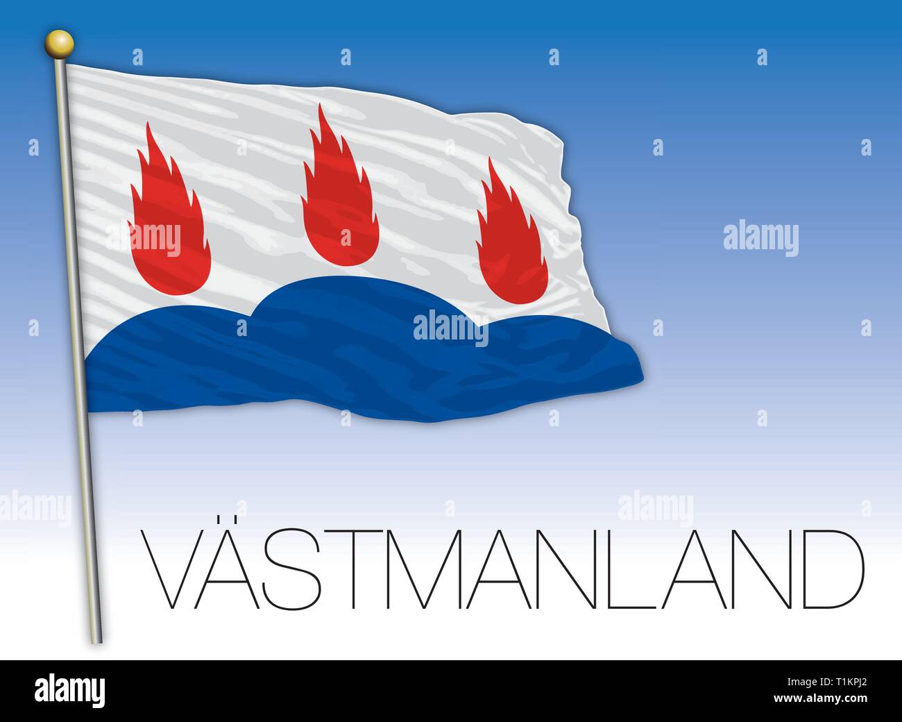 Vastmanland regional flag, Sweden, vector illustration Stock Vector