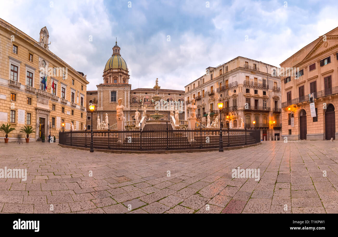 Praetorian Fountain, Palermo, Sicily, Italy Stock Photo
