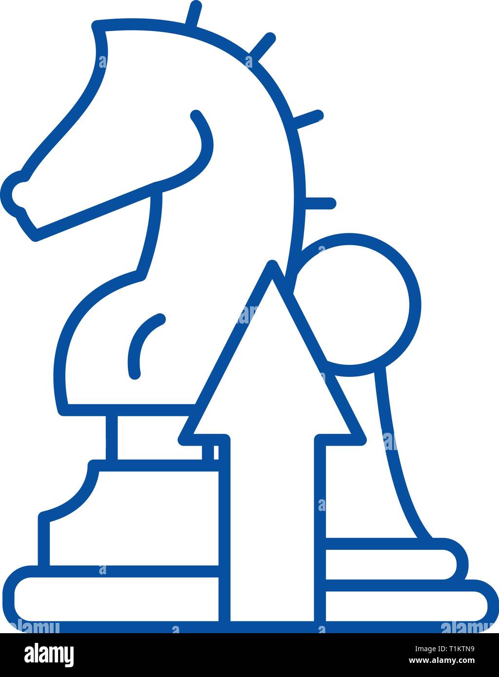 Strategy line icon concept. Strategy flat vector symbol, sign, outline ...