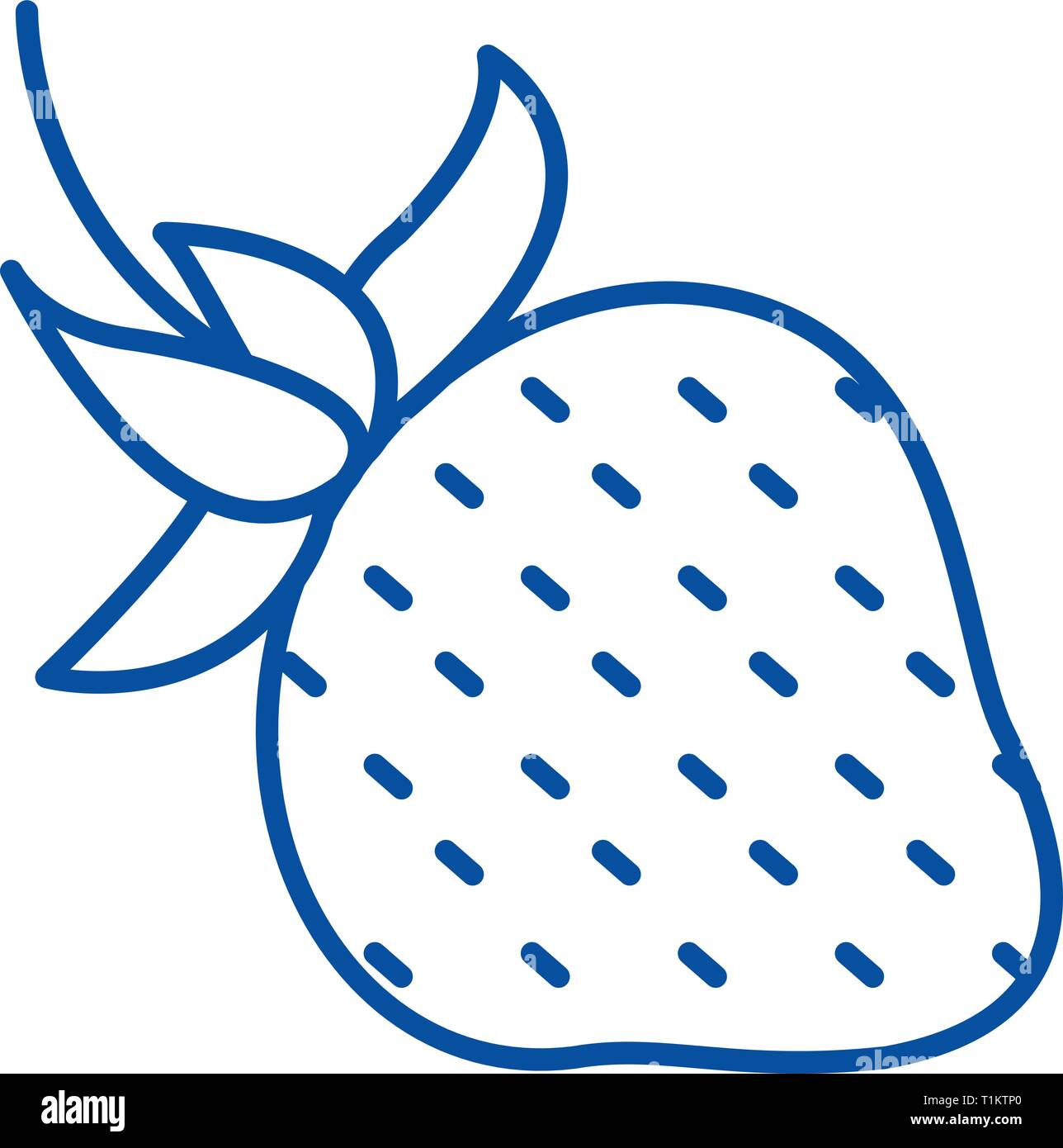 Strawberry line icon concept. Strawberry flat vector symbol, sign ...
