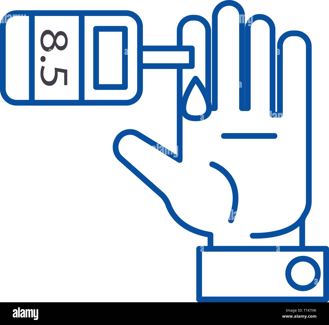 Sugar blood level,diabetes line icon concept. Sugar blood level ...