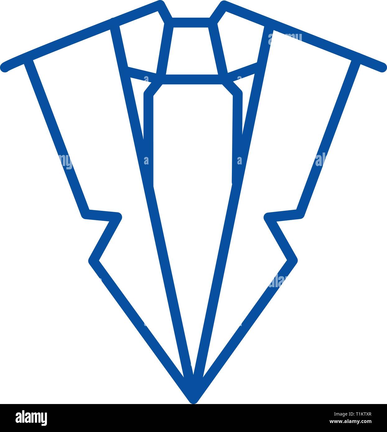 Suit and tie line icon concept. Suit and tie flat vector