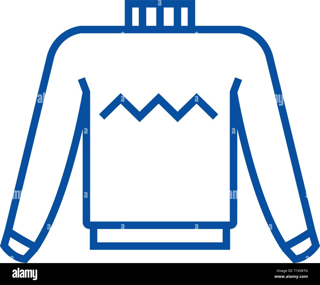 Sweater line icon concept. Sweater flat vector symbol, sign, outline