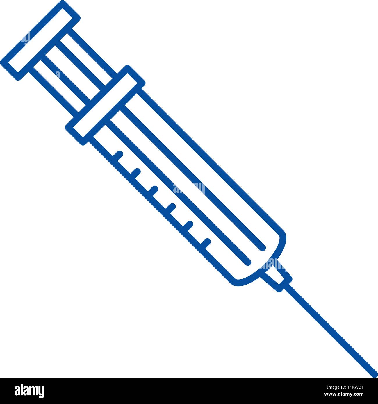Syringe line icon concept. Syringe flat vector symbol, sign, outline ...