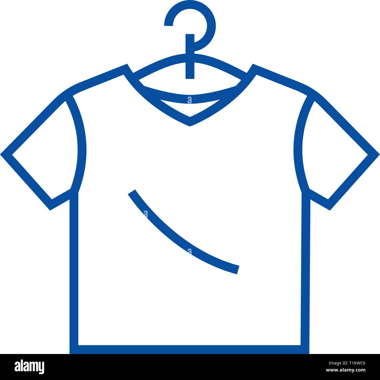 T shirt line icon concept. T shirt flat vector symbol, sign, outline ...