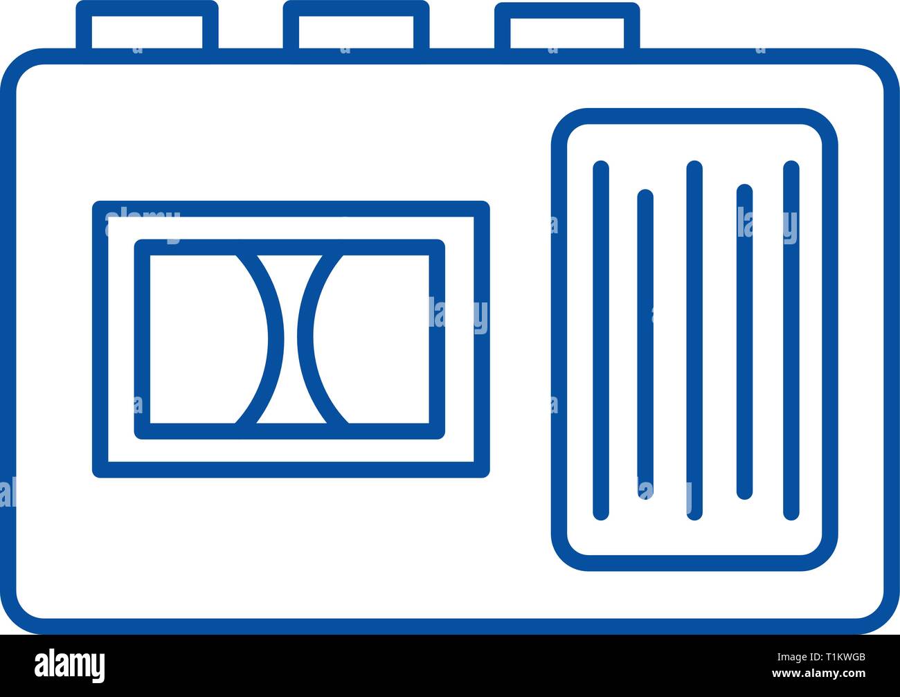 Tape recorder line icon concept. Tape recorder flat vector symbol, sign