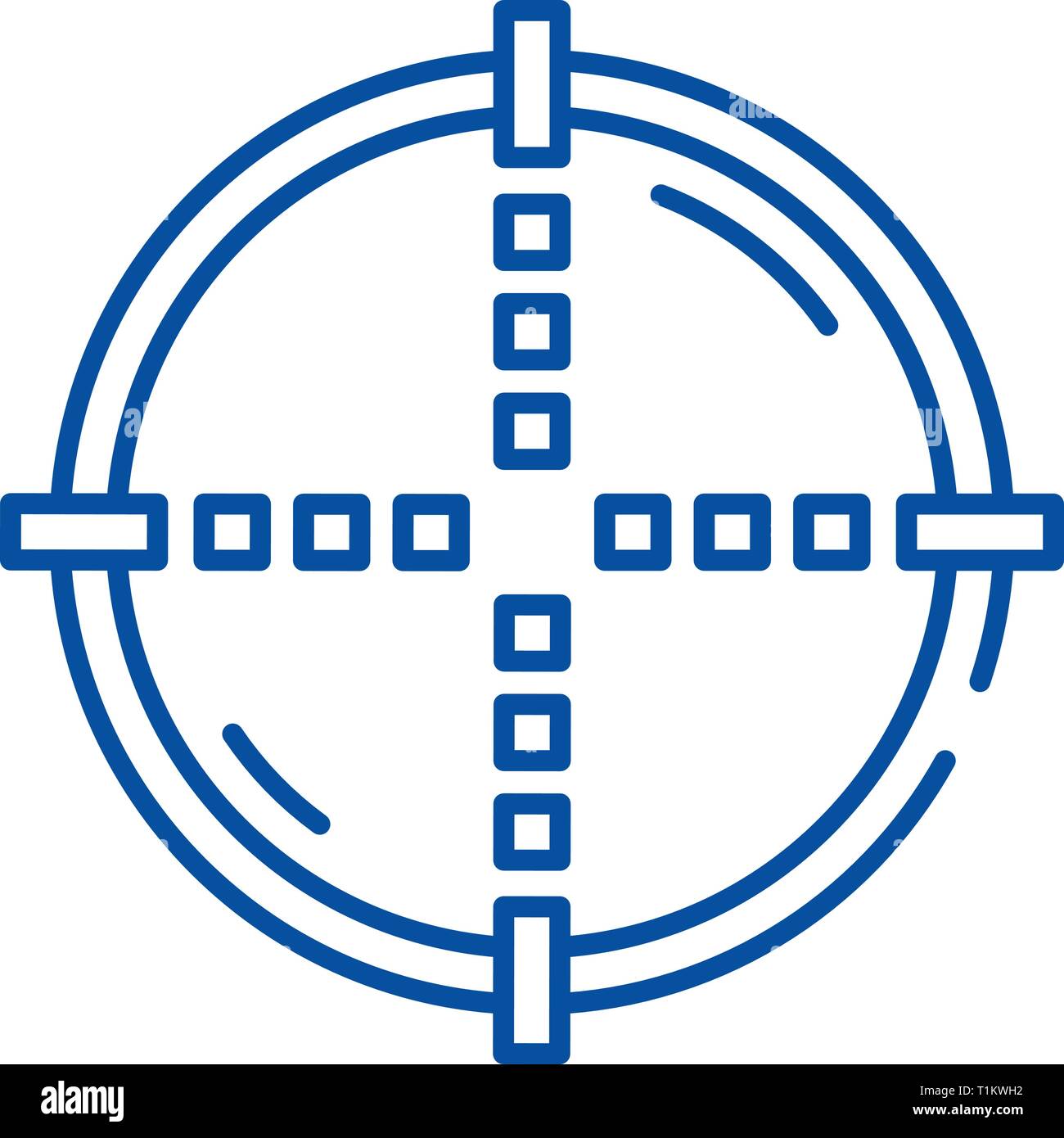 Target line icon concept. Target flat vector symbol, sign, outline ...