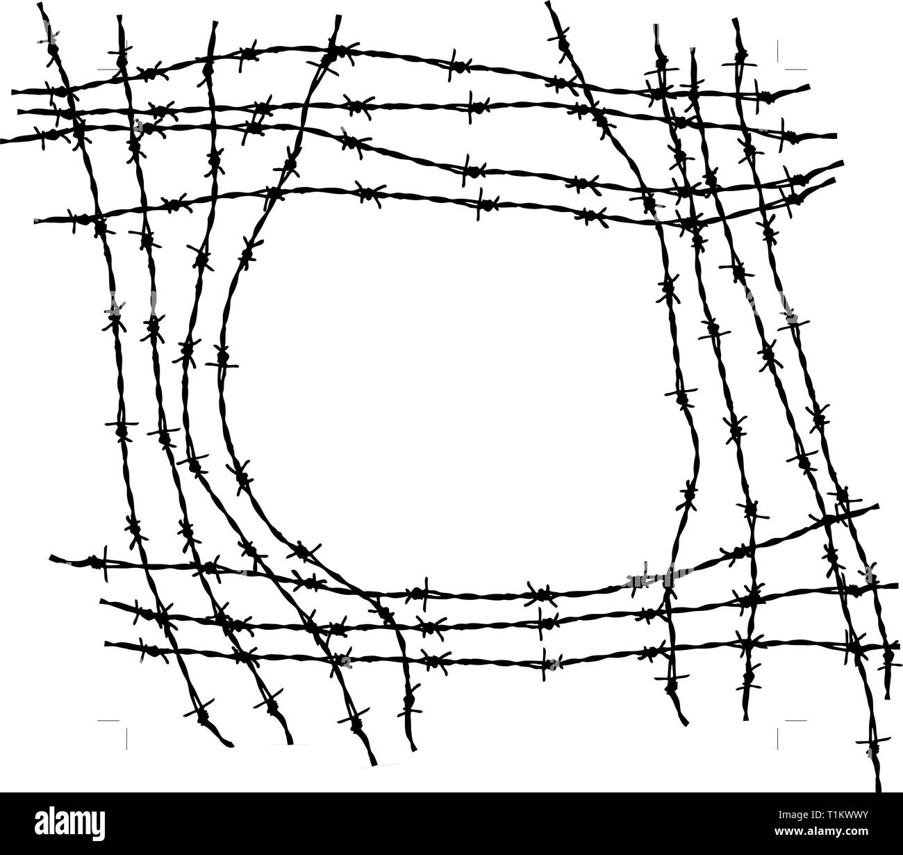 Frame made from barbed wires Stock Vector