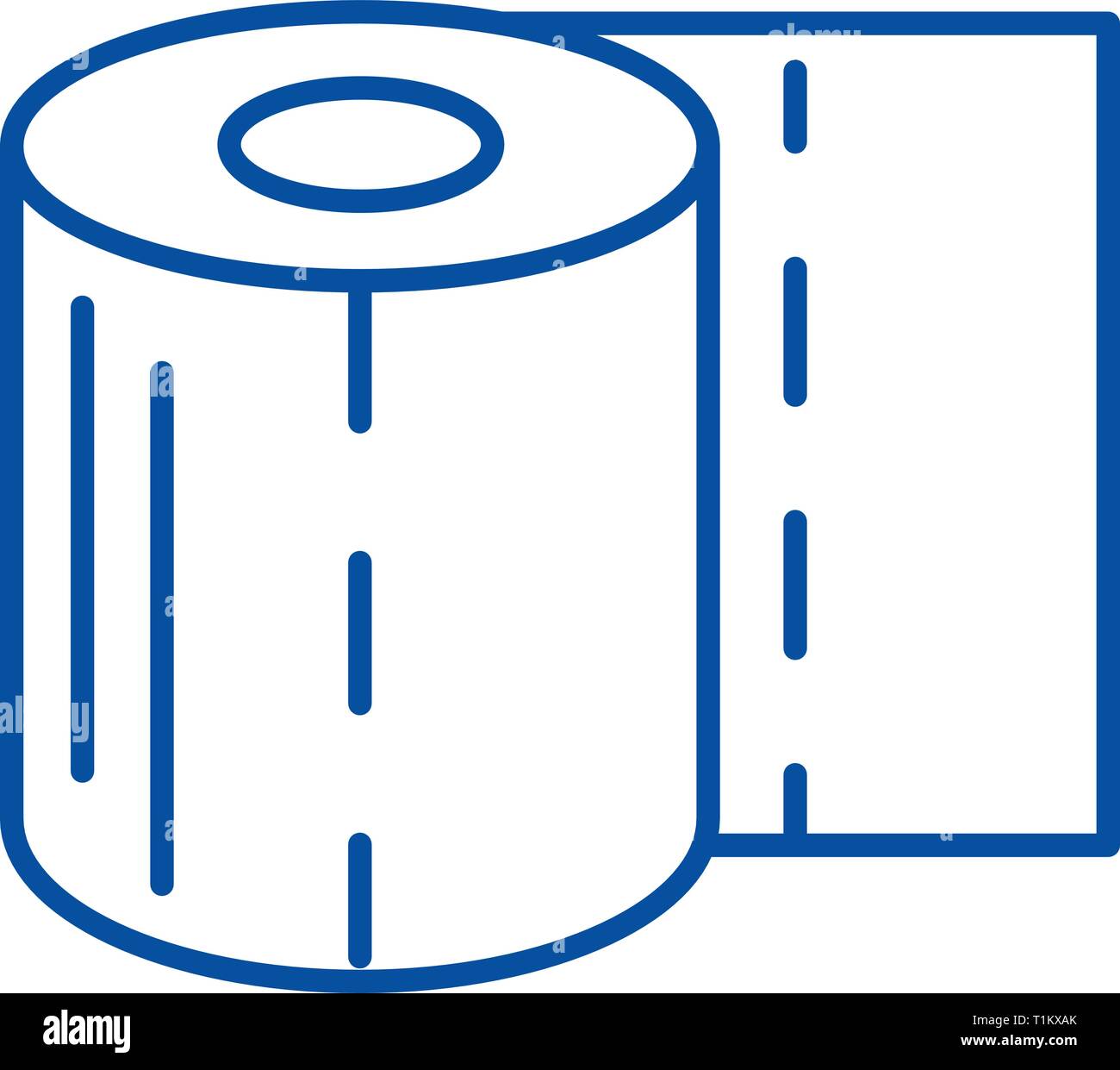 Toilet paper line icon concept. Toilet paper flat  vector symbol, sign, outline illustration. Stock Vector