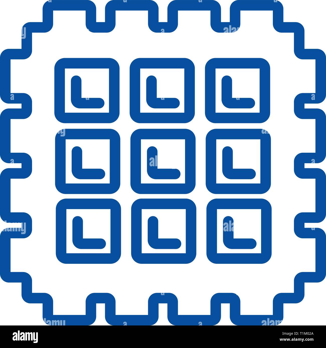 Waffle line icon concept. Waffle flat vector symbol, sign, outline ...