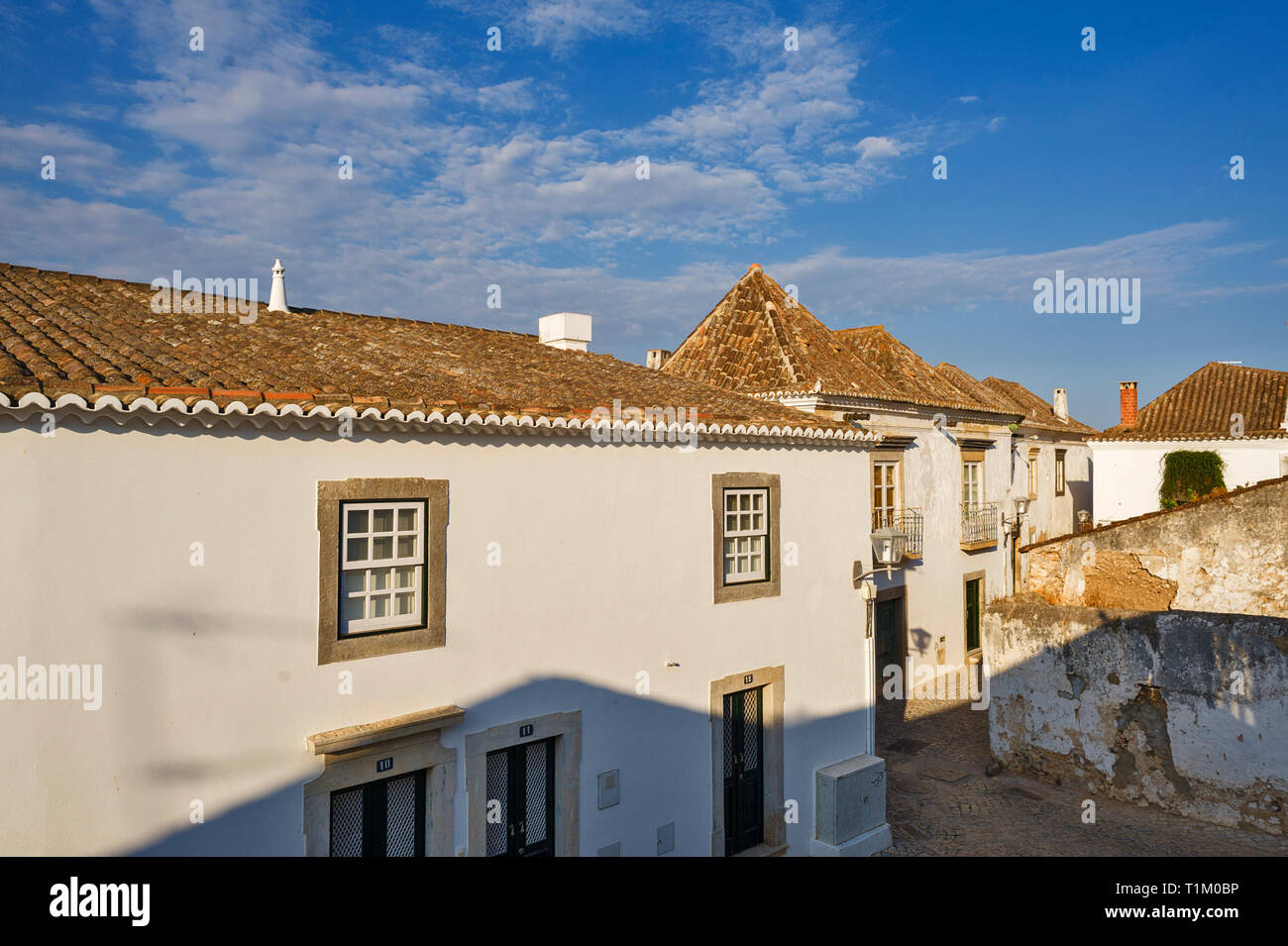 Houses In The Old Town Of Tavira, Algarve Portugal Stock Photo