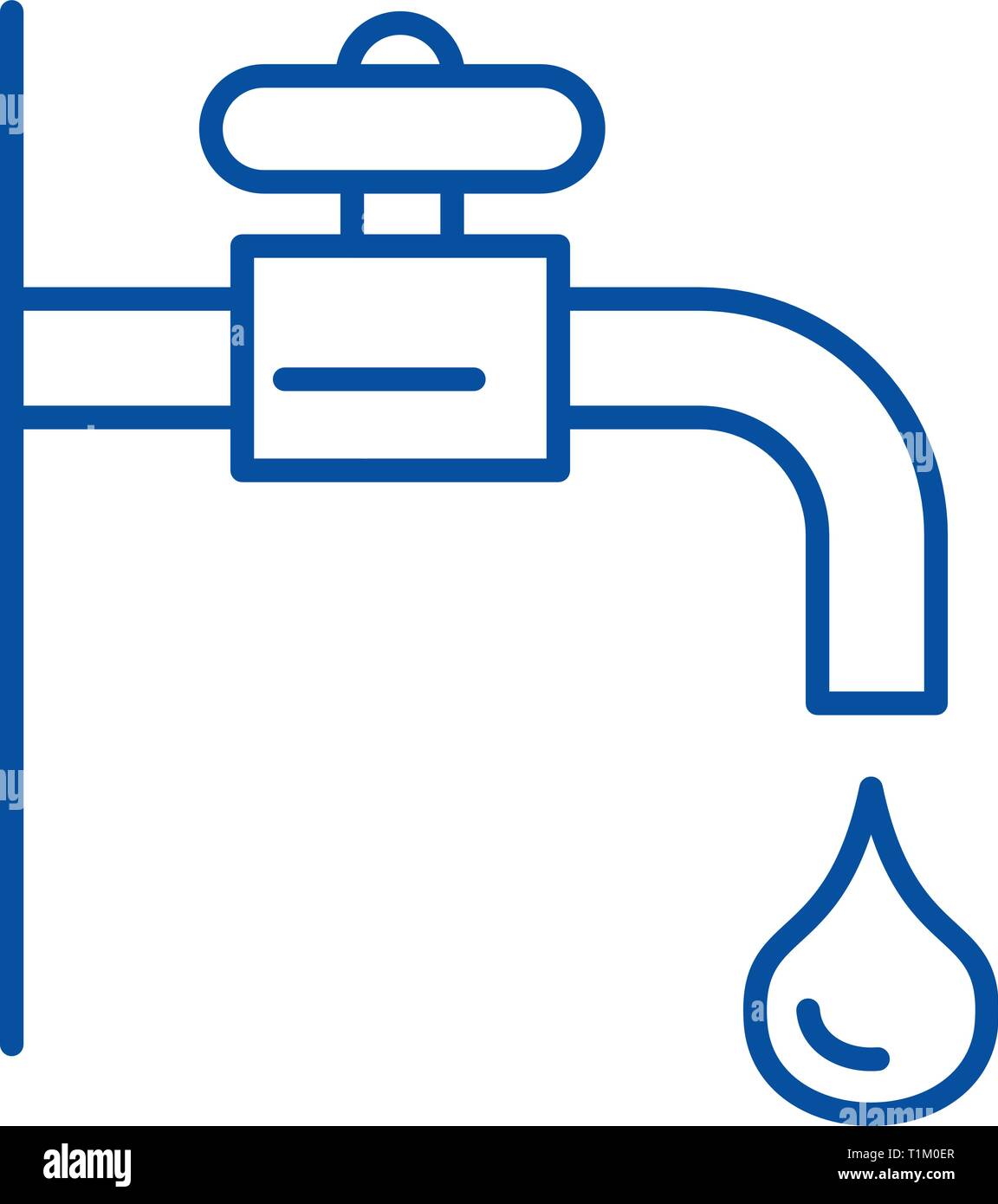 Water tap line icon concept. Water tap flat vector symbol, sign