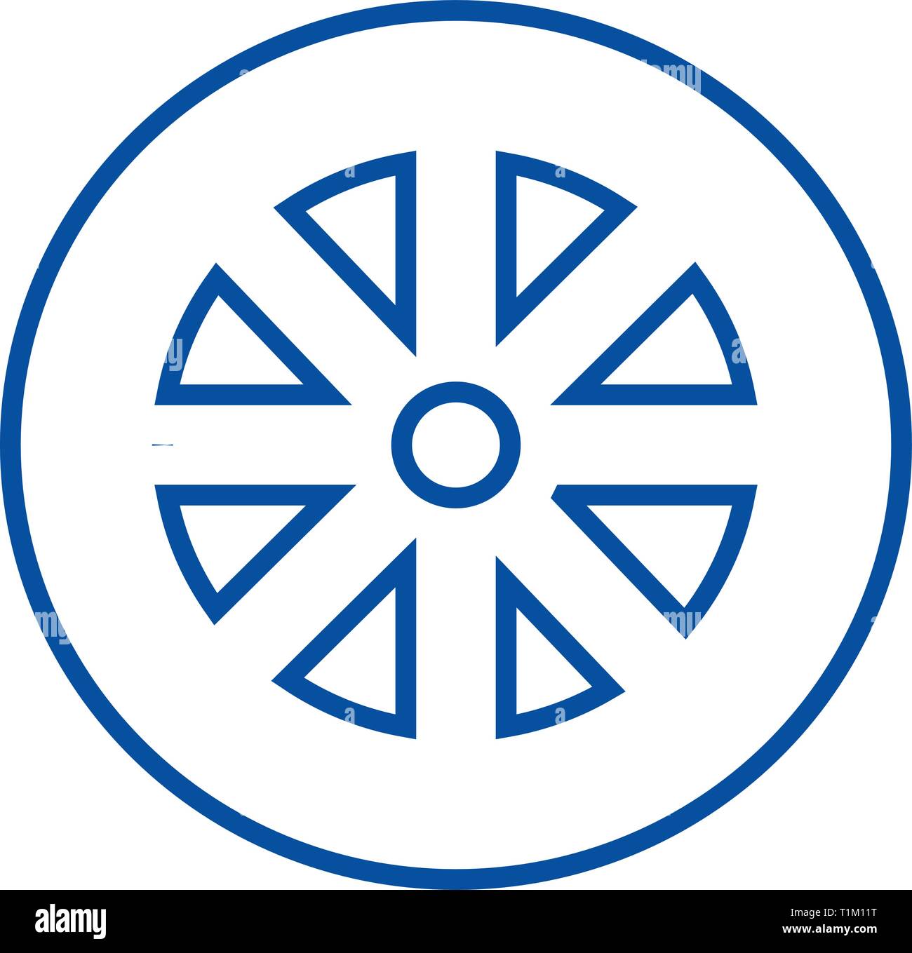Wheel line icon concept. Wheel flat vector symbol, sign, outline