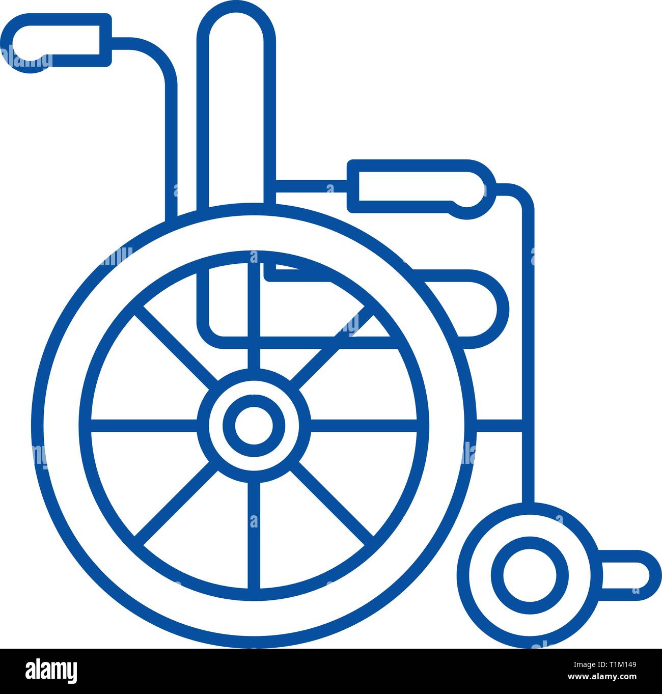 Wheelchair line icon concept. Wheelchair flat vector symbol, sign