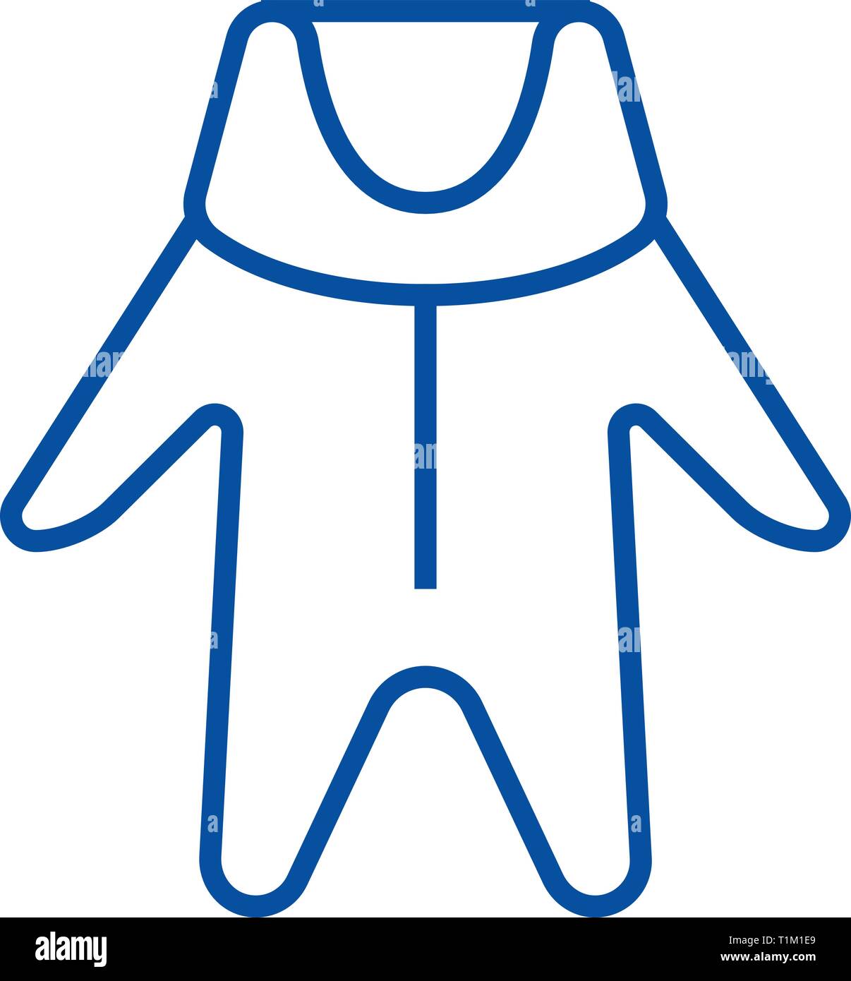 Winter baby clothes line icon concept. Winter baby clothes flat vector ...