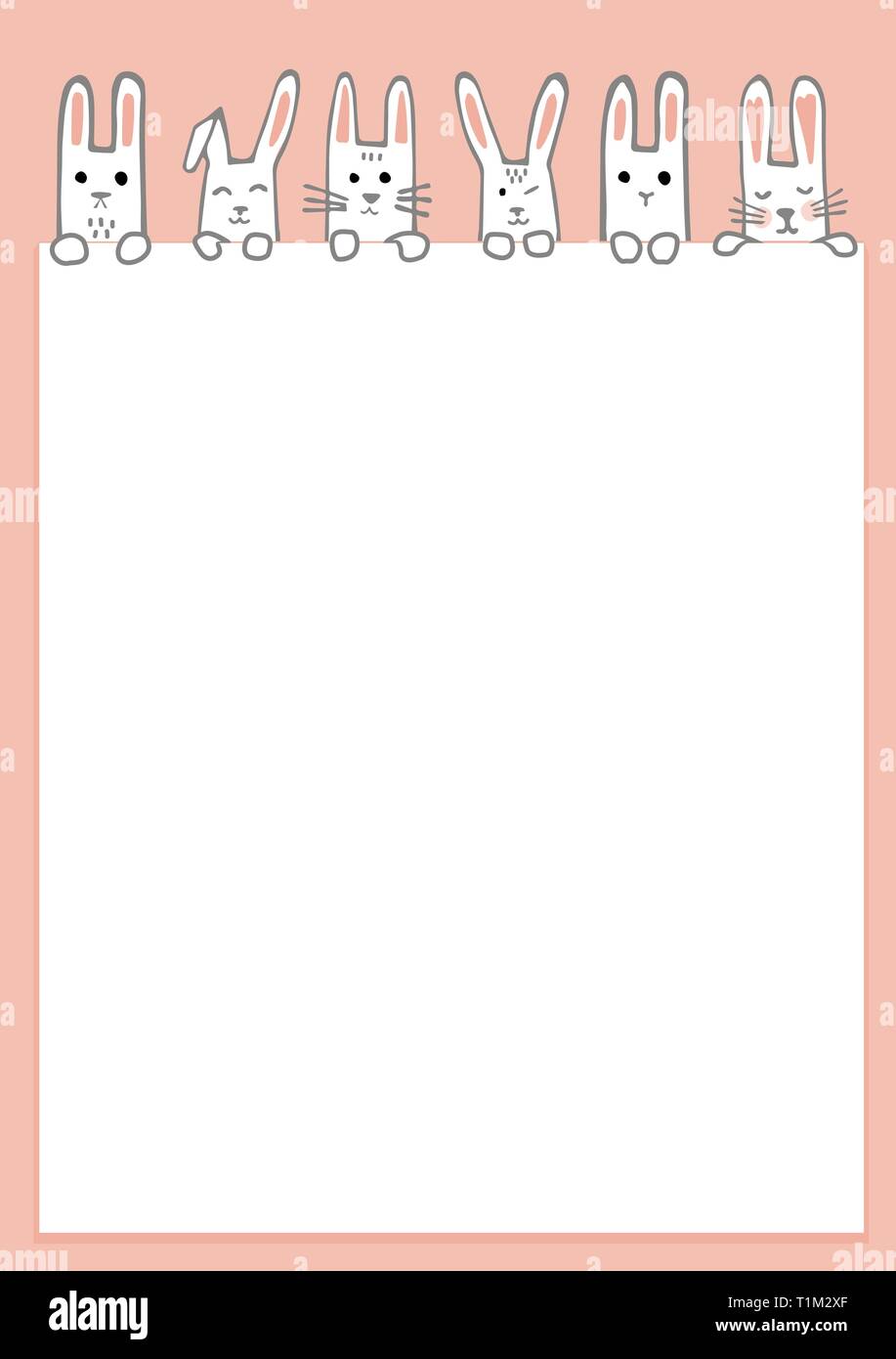 Happy Easter Banner With Bunny Faces And Paws Rabbits Border Or Greeting Card Vectoryu Stock Vector Image Art Alamy