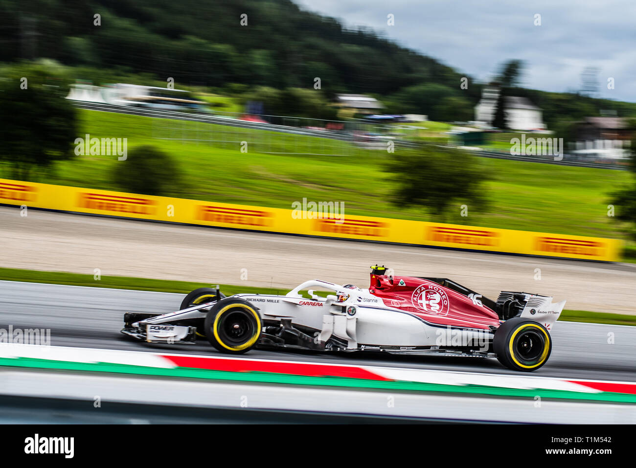 Spielberg/Austria - 06/29/2018 - #16 Charles LECLERC (MCO) in his Alfa Romeo Sauber C37 during FP1 ahead of the 2018 Austrian Grand Prix at the Red Bu Stock Photo