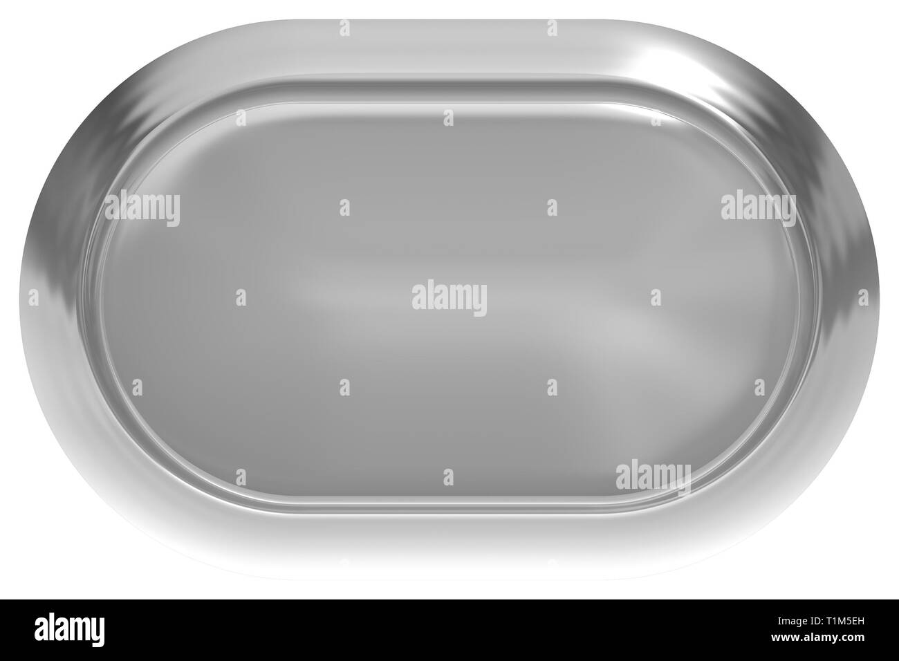 Web button 3d - gray glossy realistic with metal frame, easy to expand - 3d rendering Stock Photo