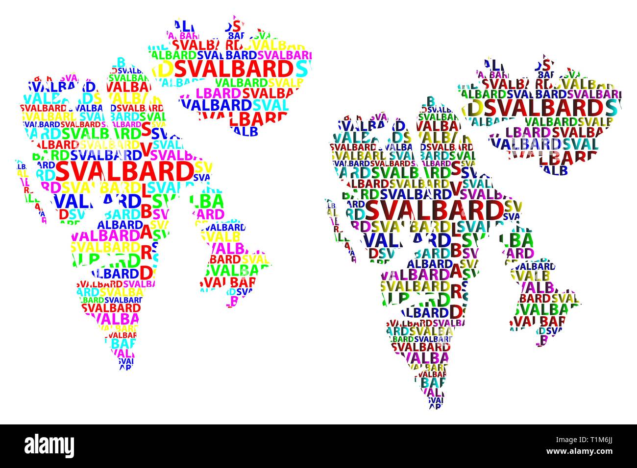 Sketch Svalbard letter text map - Sketch Svalbard Letter Text Map Svalbard Kingdom Of Norway Norwegian Archipelago In The Shape Of The Continent Map Spitsbergen Nordaustlandet T1M6JJ 