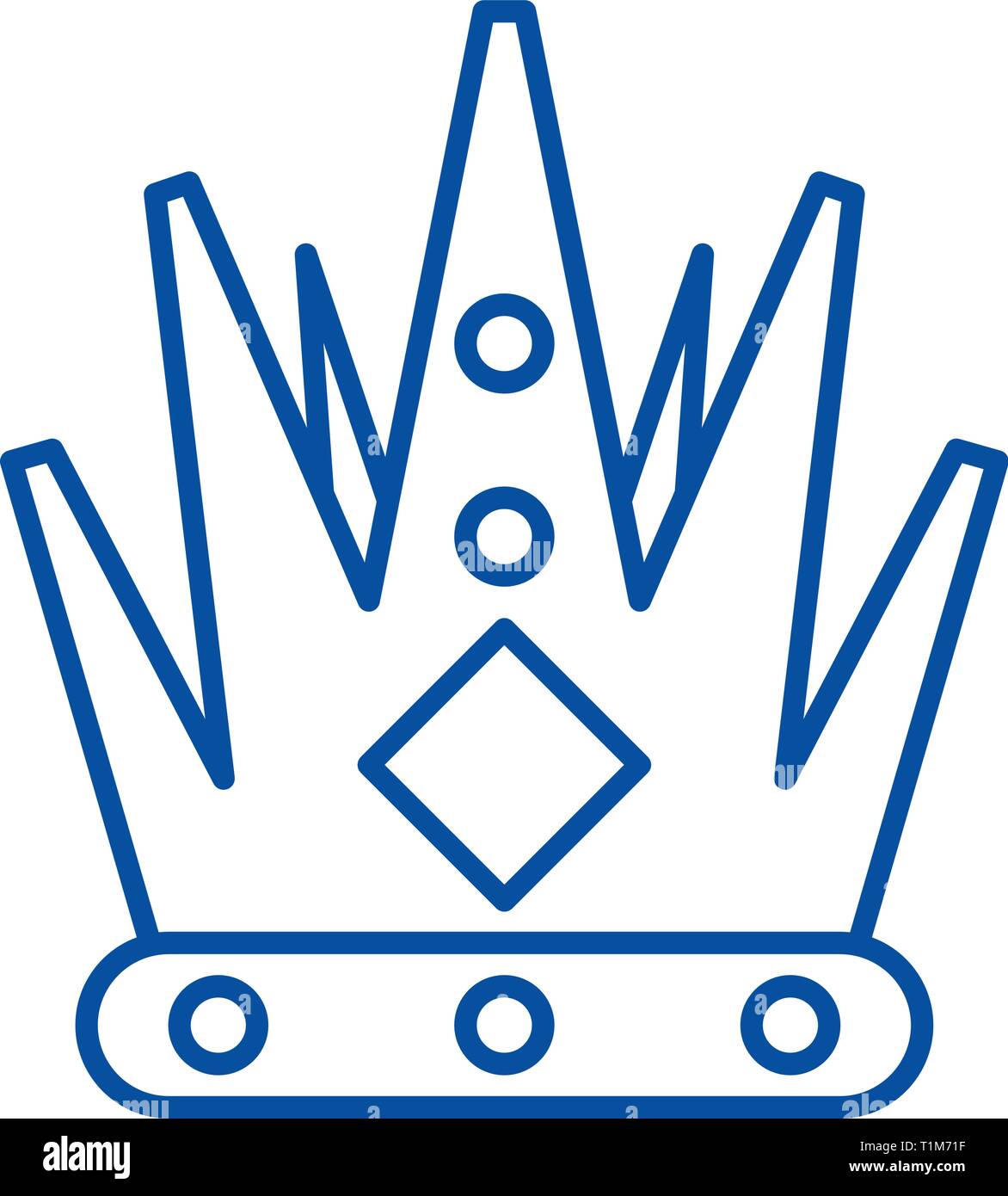 Kings Crown Line Icon Concept Kings Crown Flat Vector Symbol Sign
