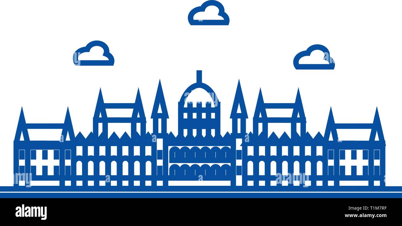 London parliament line icon concept. London parliament flat  vector symbol, sign, outline illustration. Stock Vector
