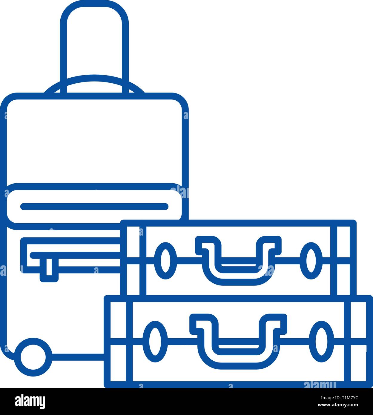 Luggage line icon concept. Luggage flat vector symbol, sign, outline ...
