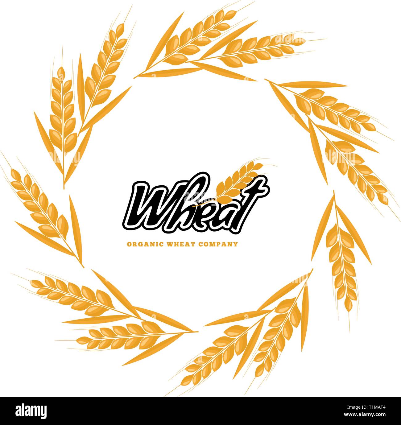 Wheat Logo Design With Circle Or Round Shape Geometrical Style