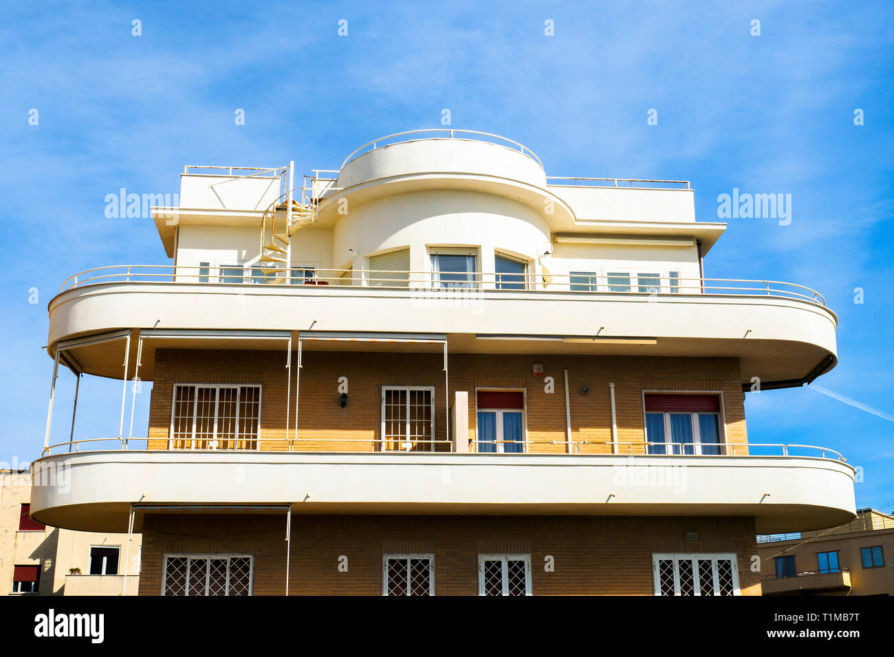 Housefacade in Ostia LIdo - Rome, Italy Stock Photo