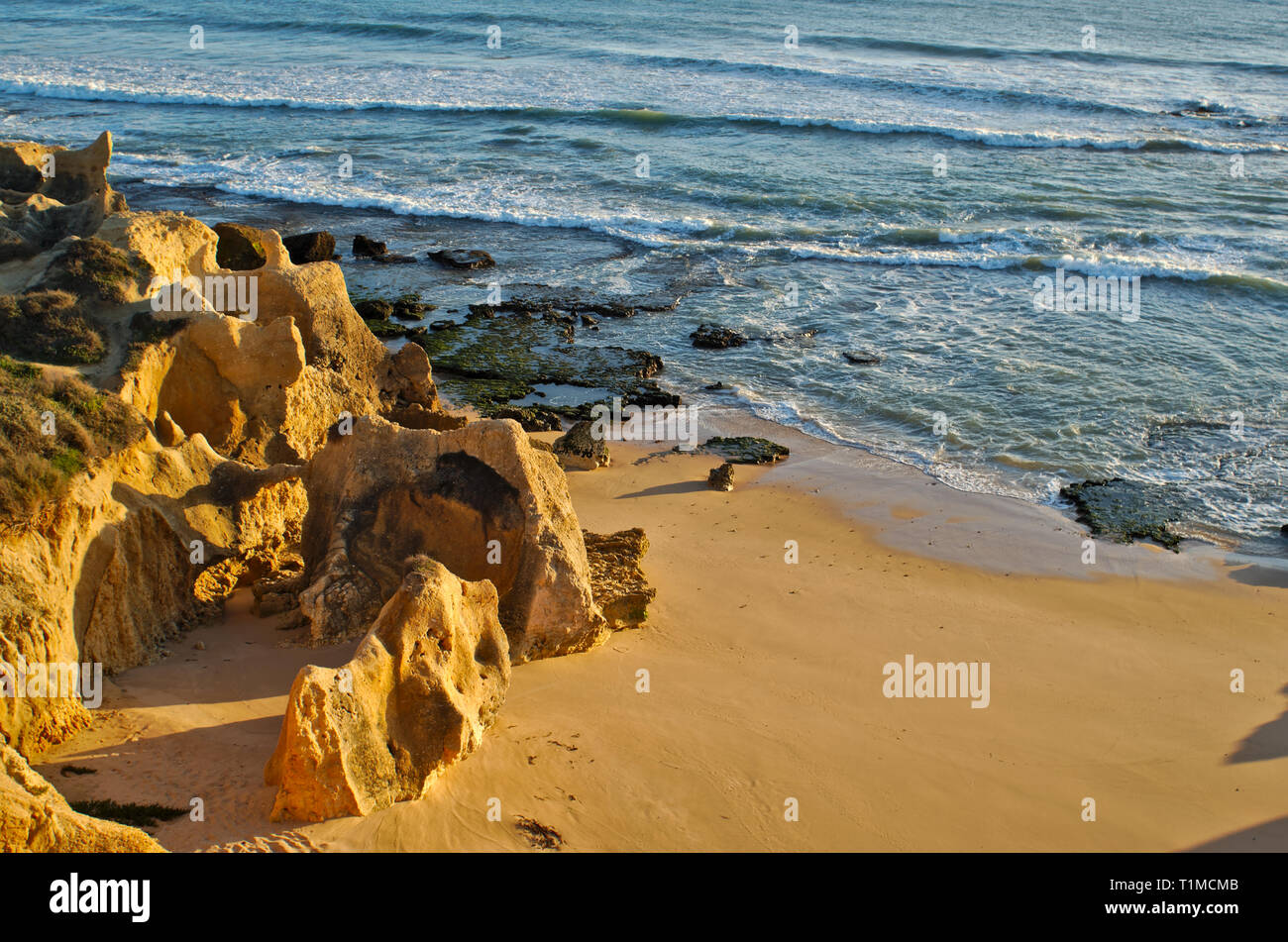 Gale Beach in Albufeira. Algarve, Portugal Stock Photo