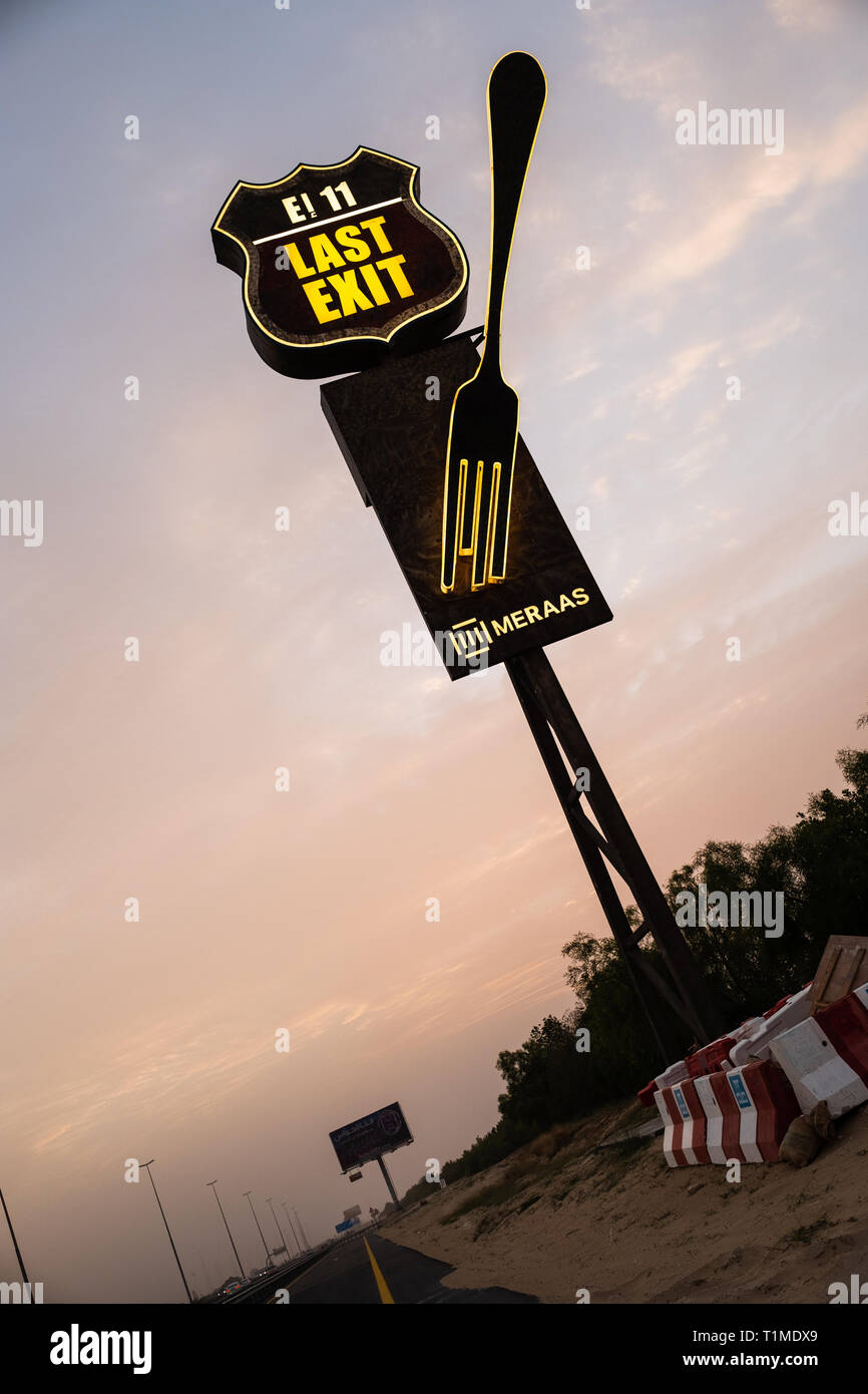 Last Exit is a first-of-its-kind themed food truck concept based on blockbuster movie 'Mad Max' Stock Photo