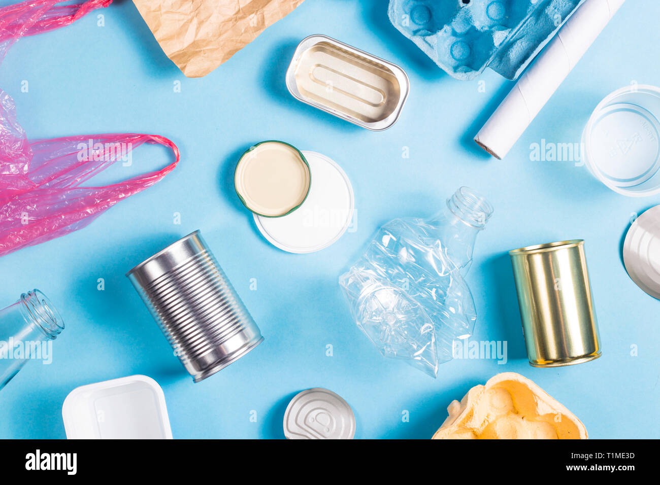 Household waste sorting for recycling. Environmental conservation ...