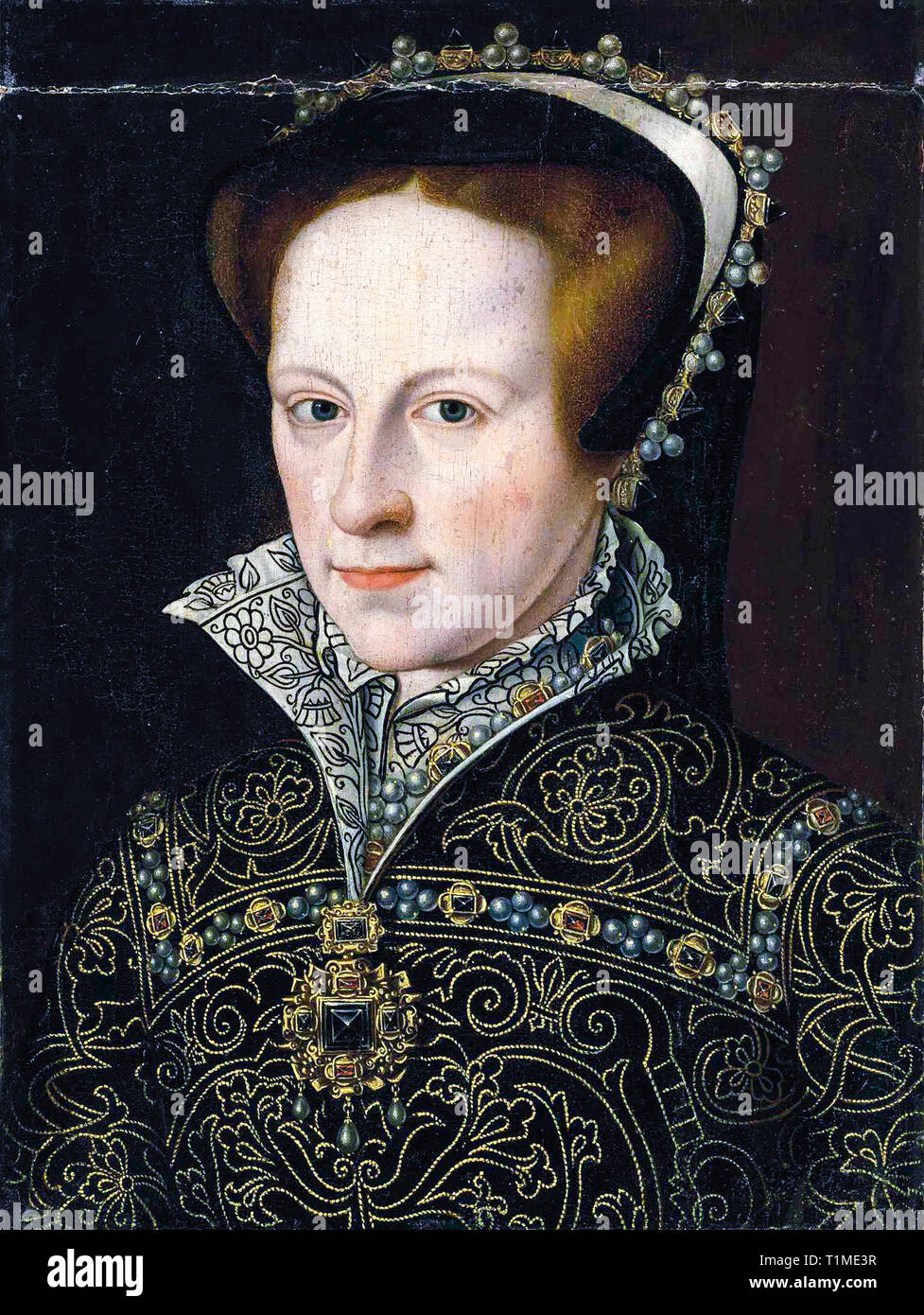 Mary I of England (1516-1558) 'Bloody Mary', portrait, English school after Antonis Mor, c. 1569 Stock Photo