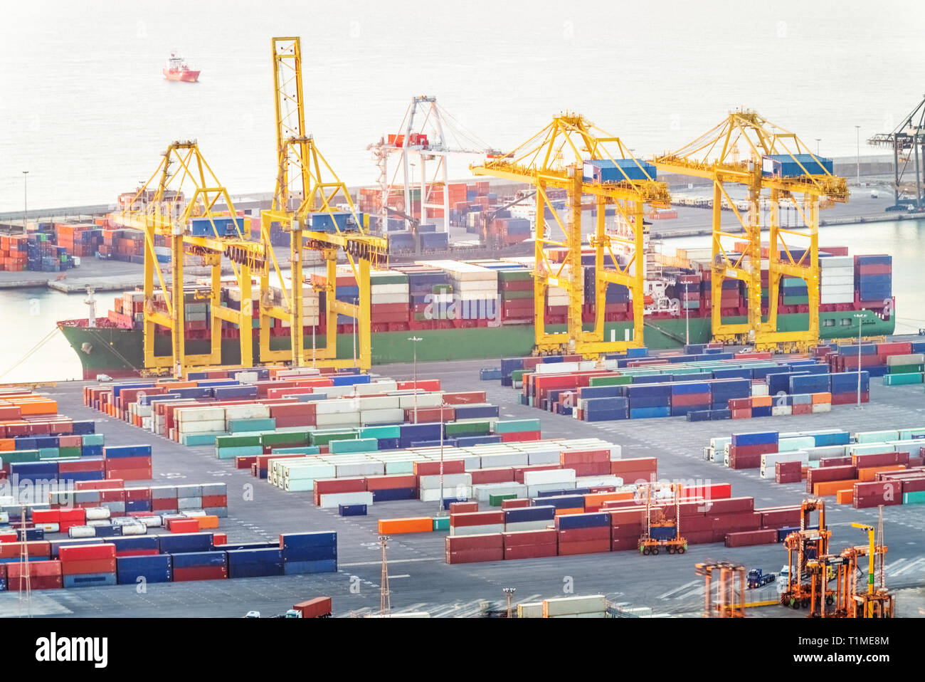 Container terminal port Stock Photo