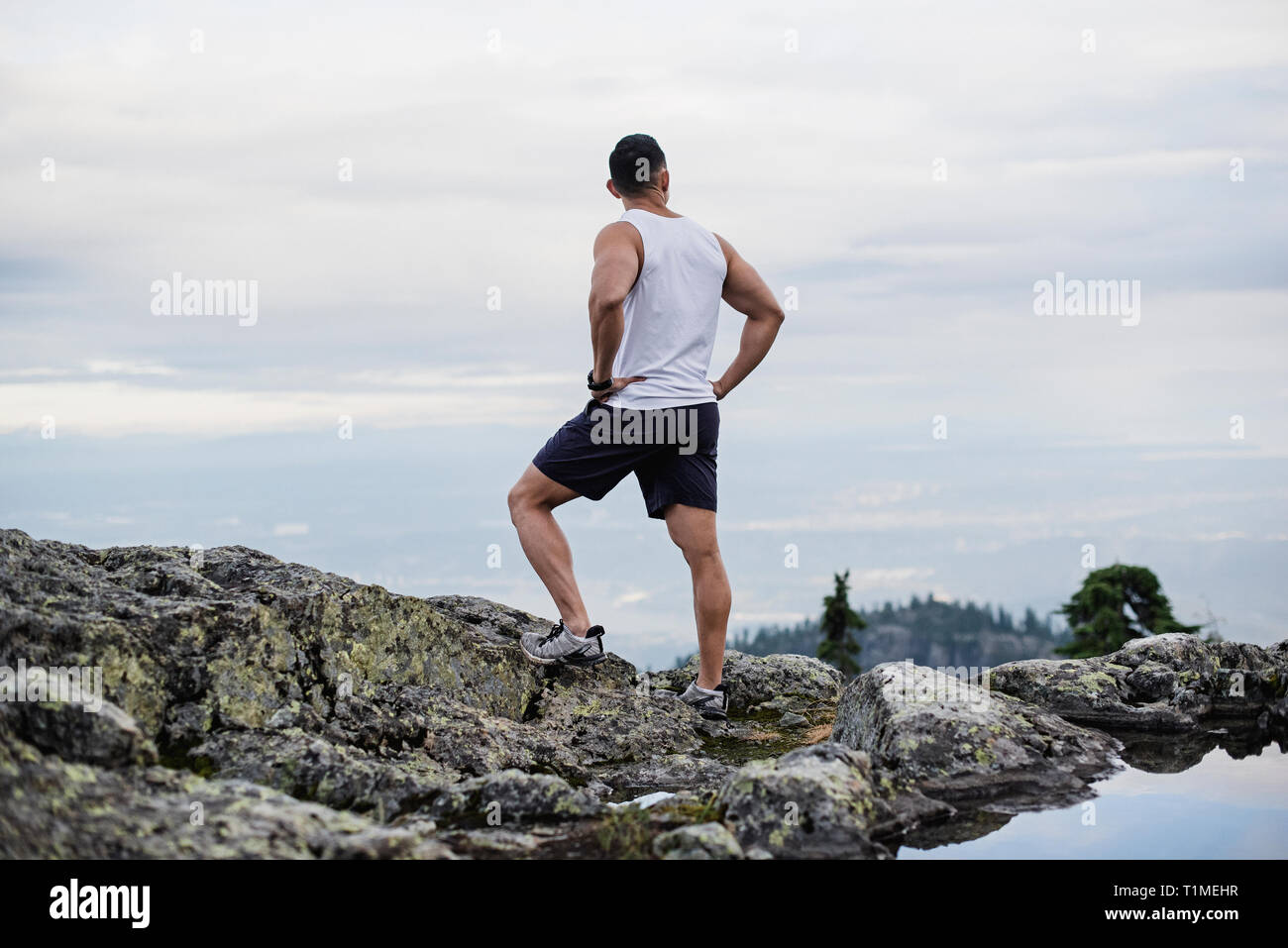 Resting hiker on mountain hi-res stock photography and images - Alamy
