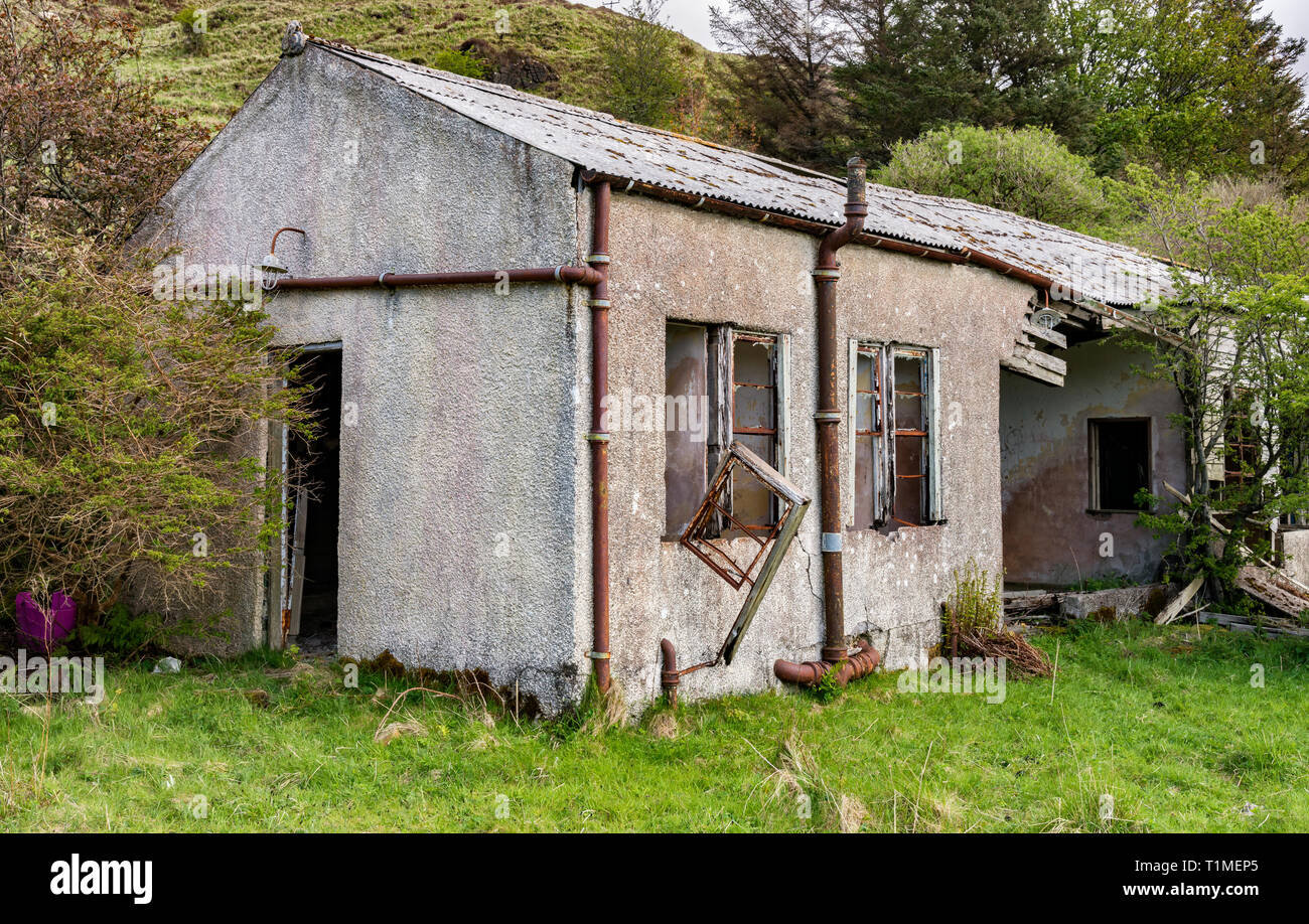 A derelict building at Uig on the Isle of Skye Stock Photo