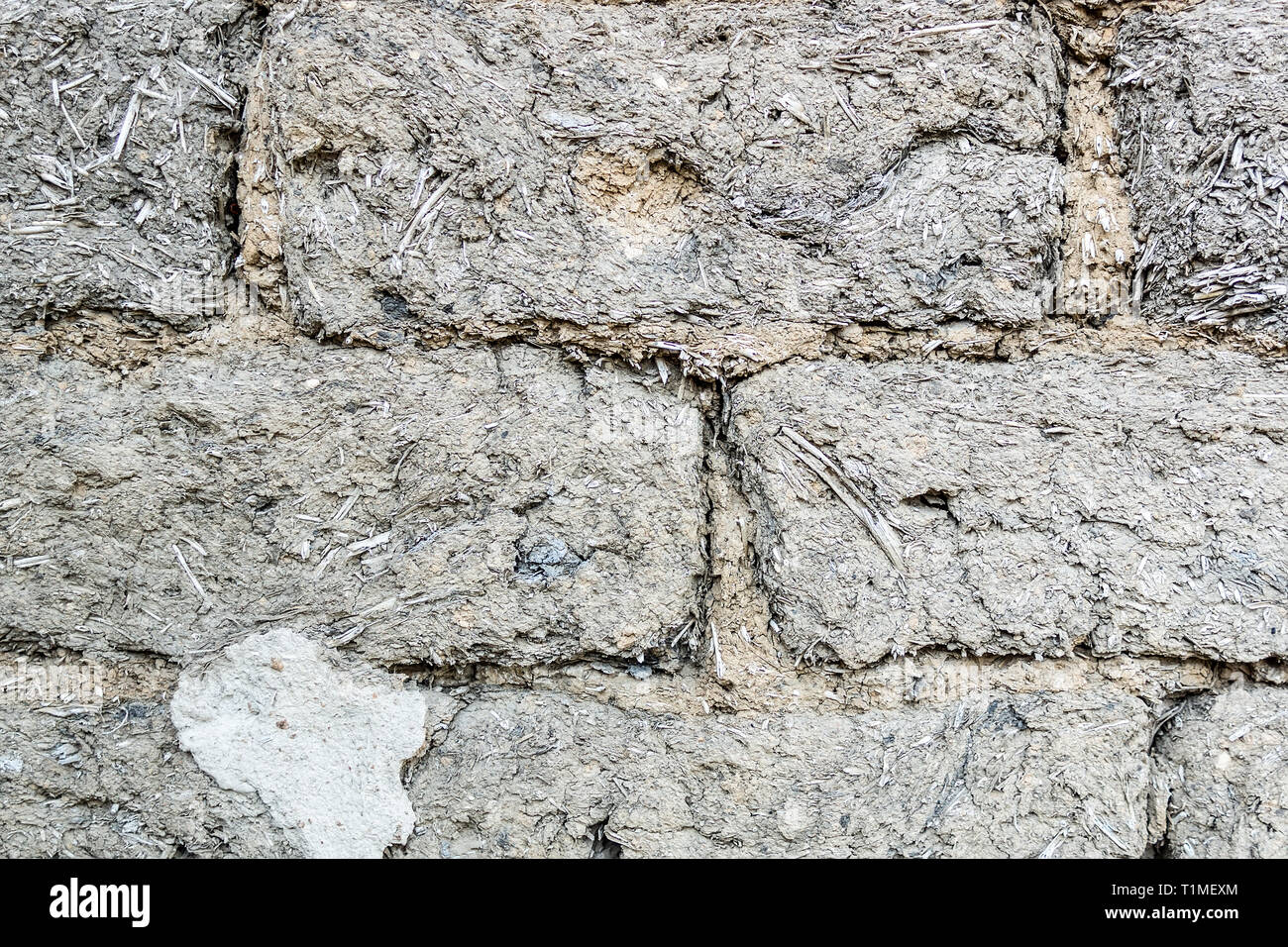 texture of bricks made of clay and straw Stock Photo