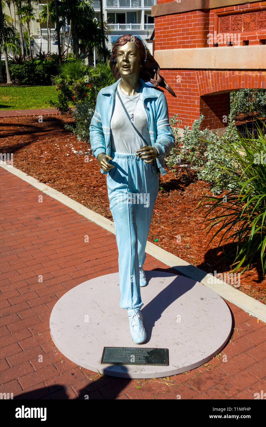 The statue "Shaping Up" in downtown Key West, a U.S. island city, is