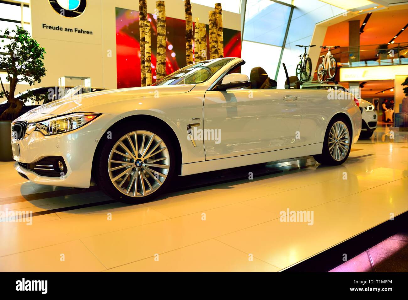 BMW Showroom in Bmw Welt Munich Germany Stock Photo - Alamy