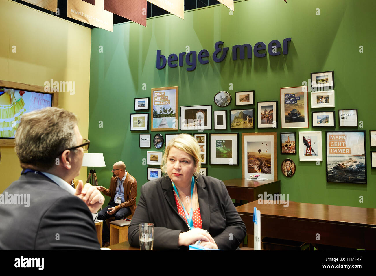 08.03.2019, Berlin, Berlin, Germany - Exhibition stand of Berge & Meer Touristik GmbH at the ITB in Berlin. 00R190308D074CAROEX.JPG [MODEL RELEASE: NO Stock Photo