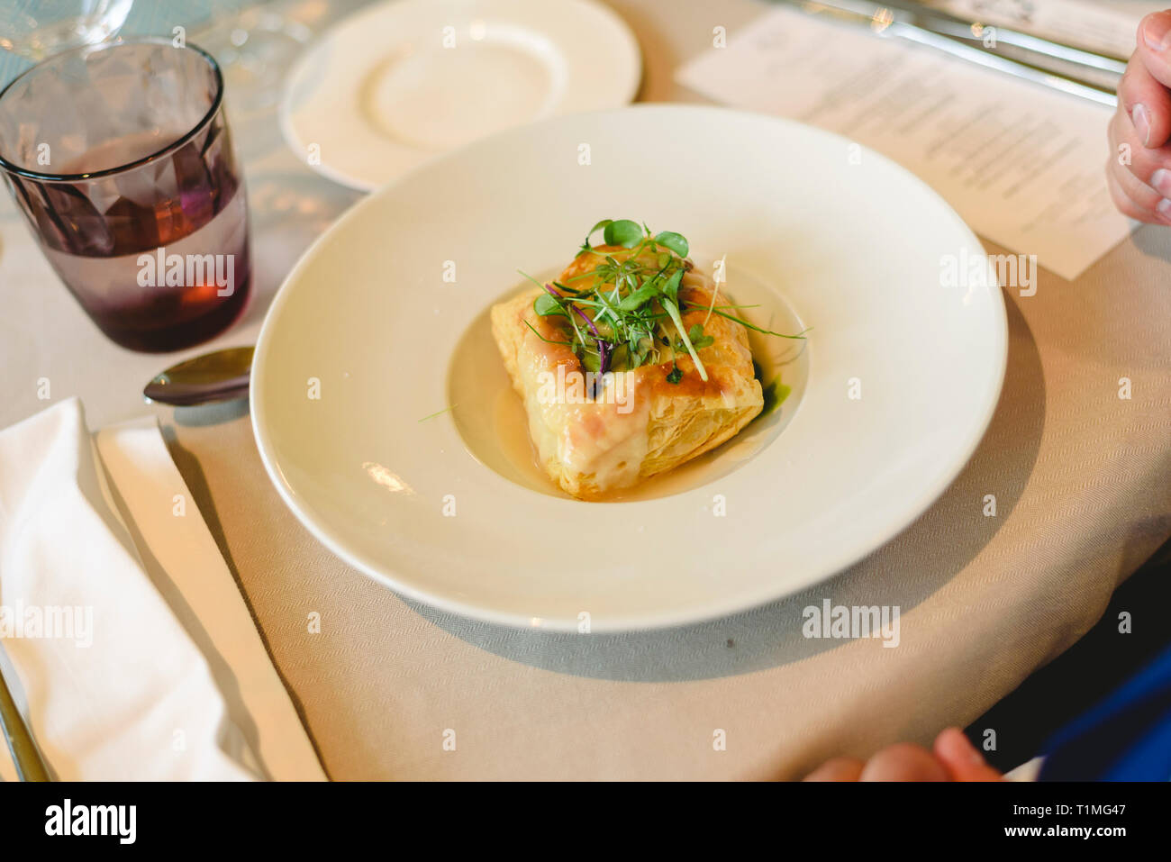 Catering services with snacks, appetizers and entrees in the restaurant