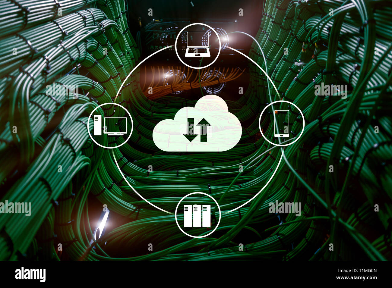 CLoud server and computing, data storage and processing. Internet and ...