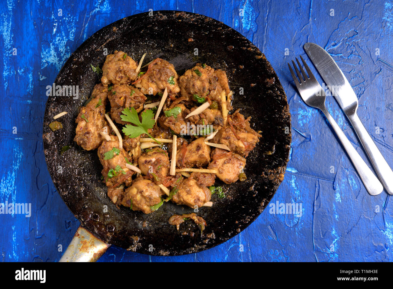 Spicy Indian Chicken Tawa Fry Stock Photo Alamy