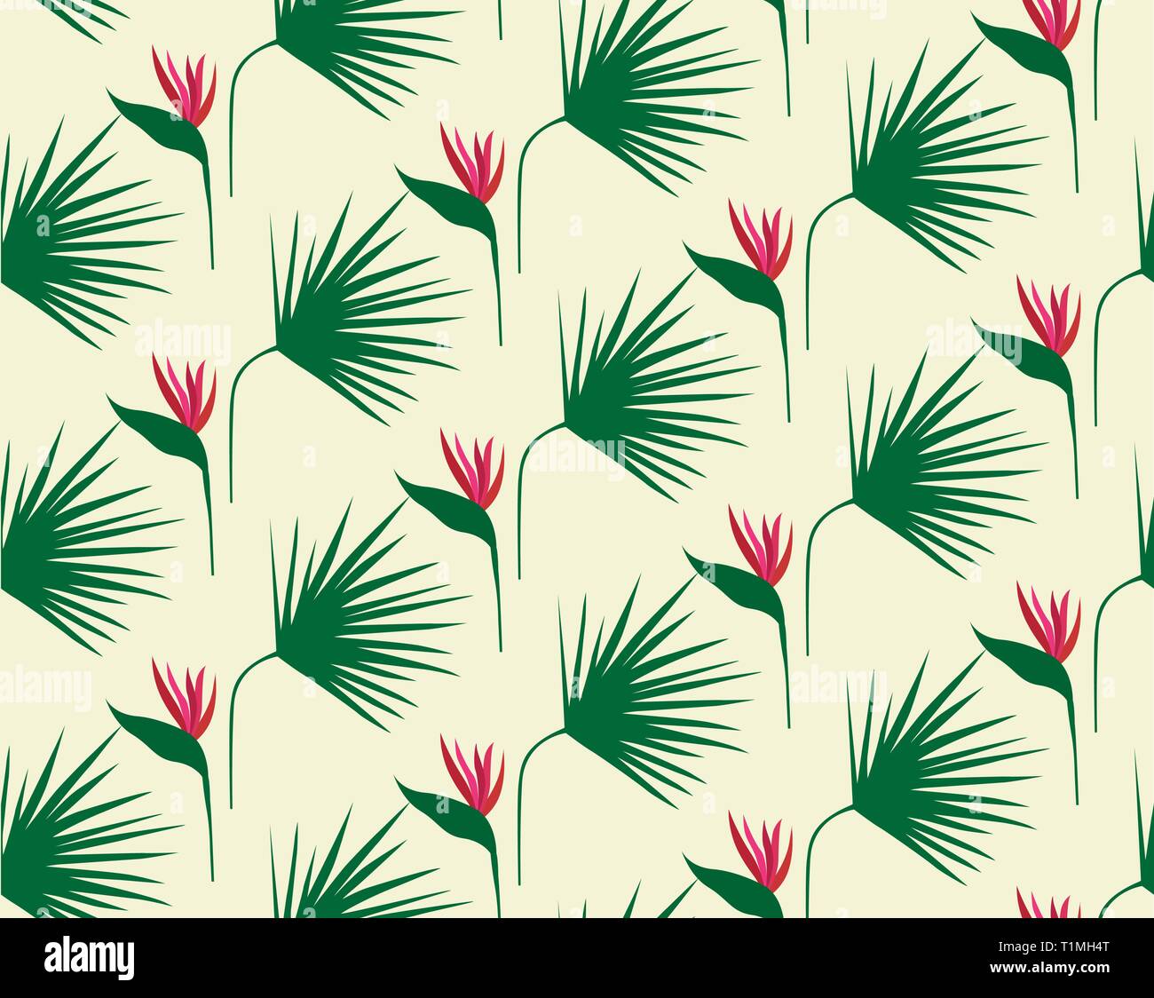 Leaves semless pattern. Tropical, flowers background. Green grass texture Stock Vector