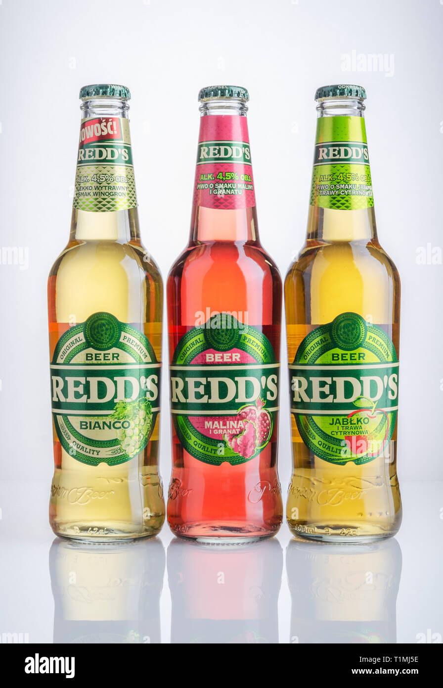 Redds flavor beer isolated on gradient background Stock Photo - Alamy