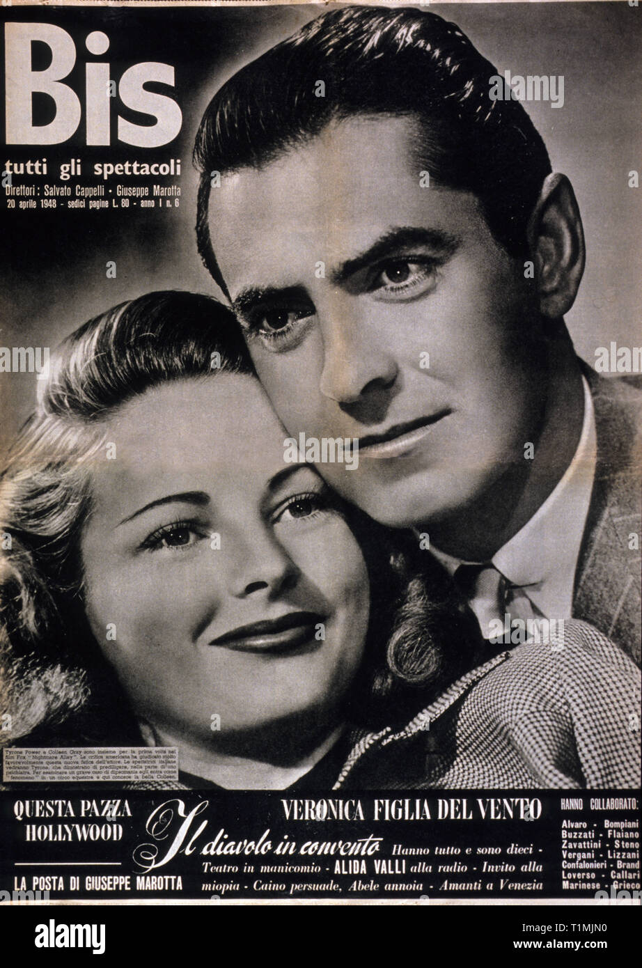 Bis, 1948, Tyrone Power, Colleen Gray, Nightmare Alley, Stock Photo