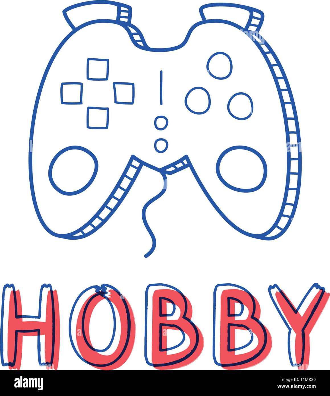 Hand draw gamepad icon in doodle style for your design with lettering ...